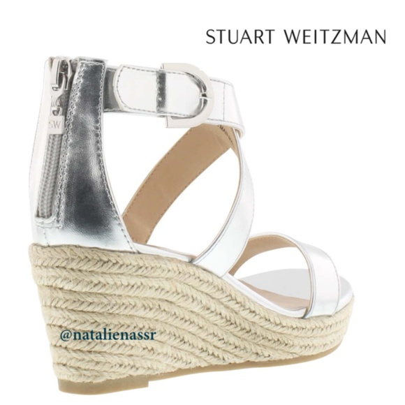 Stuart Weitzman Silver Wedge Sandal (Kids' Shoes) - Picture 2 of 2